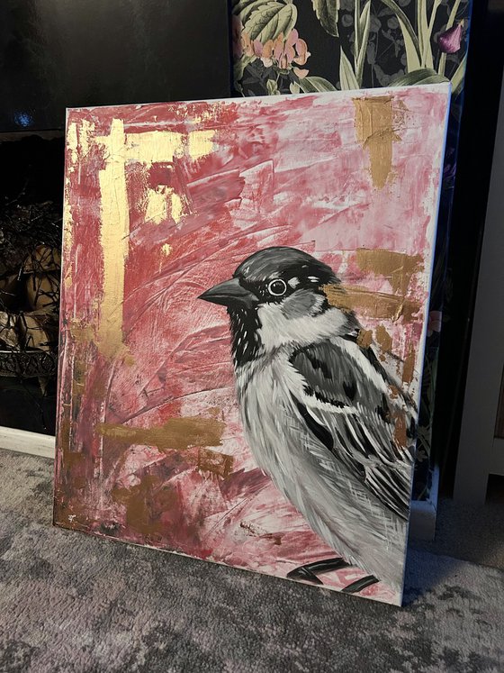 Original Sparrow Acrylic Painting