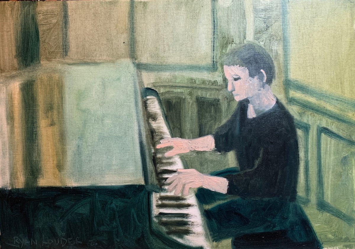 The Piano Player Oil painting by Ryan Louder | Artfinder