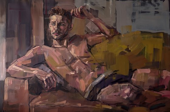 Lying on sofa
