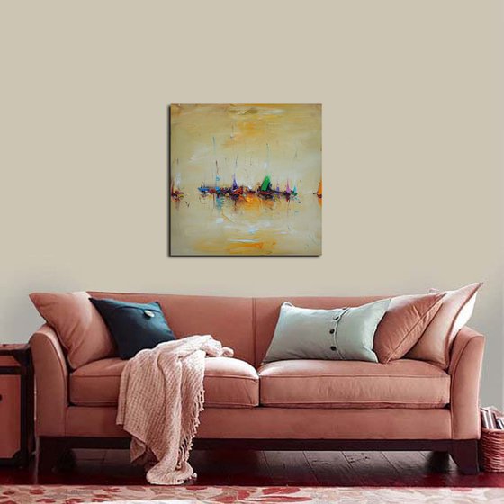 Abstract Sea , Abstract Oil Painting on Canvas