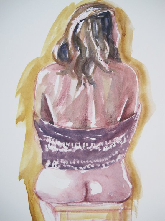 female nude back study