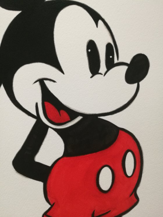 Watercolour Mickey Mouse. Free Shipping