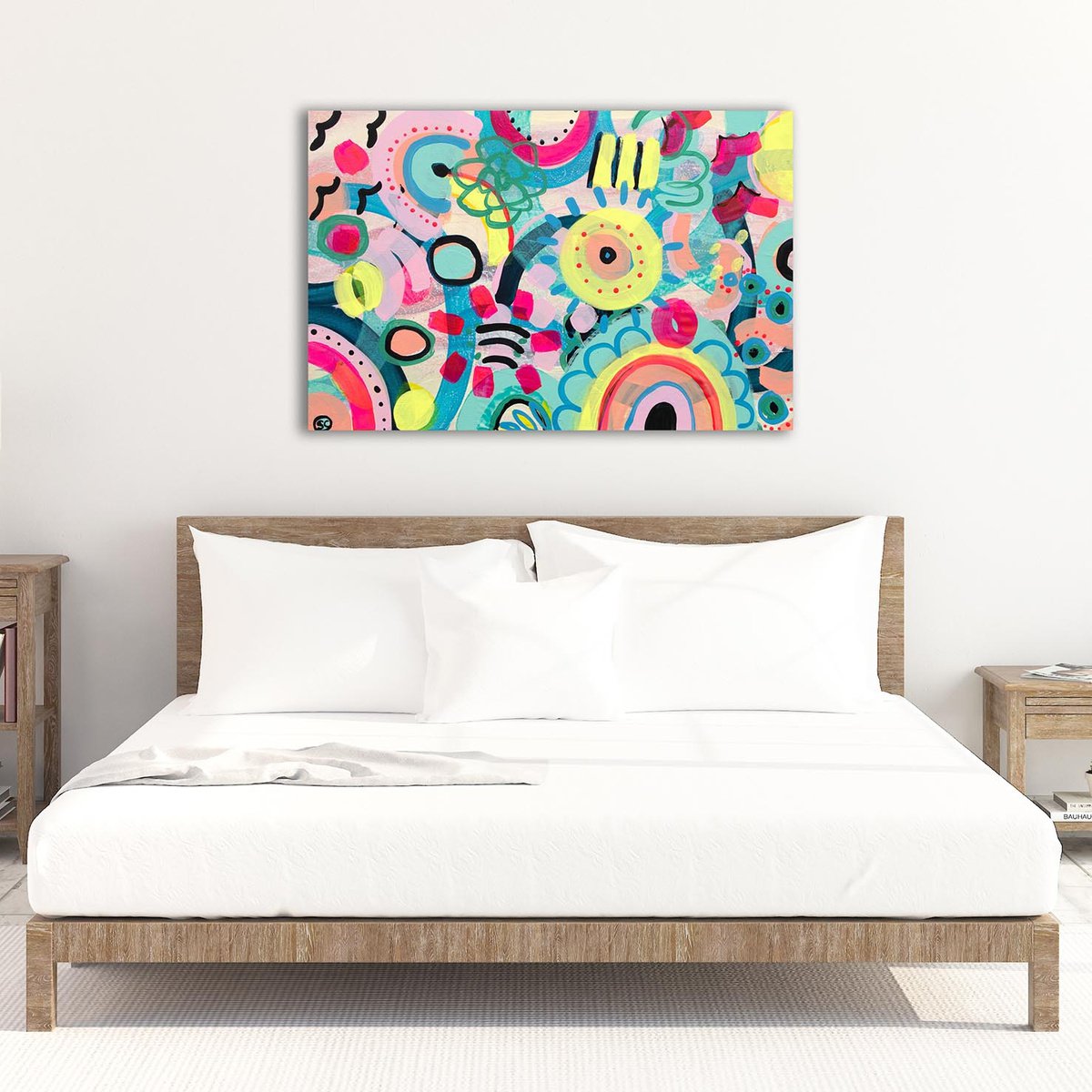 Organic Abstract Painting By Suzie Cumming, 36 X 24", Carnival Three, Original Artwork