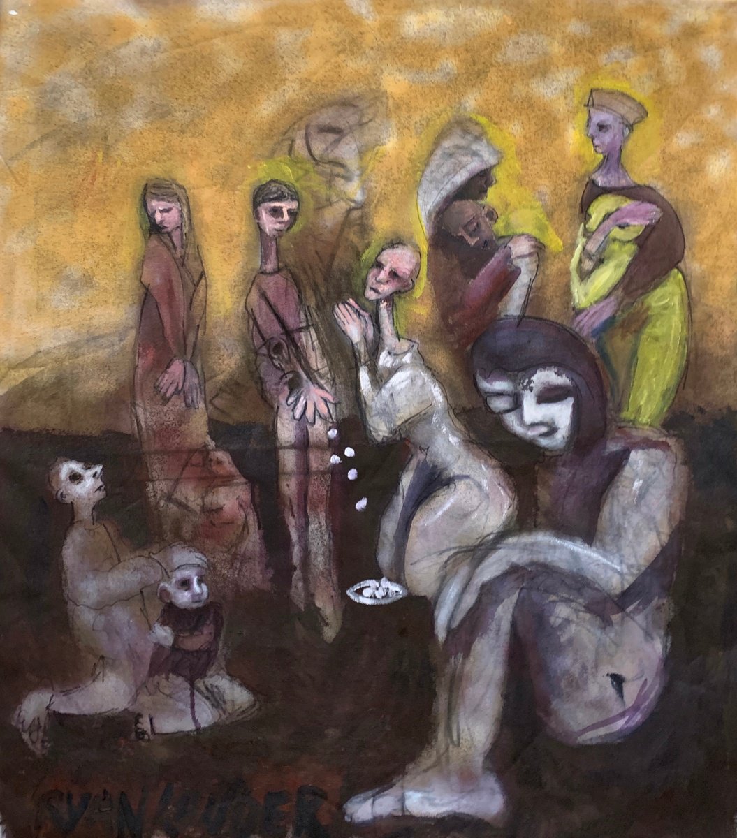 Expressive Painting , Love Greed And Charity By Ryan Louder, 36 X 44, Artwork For Sale On Artfinder