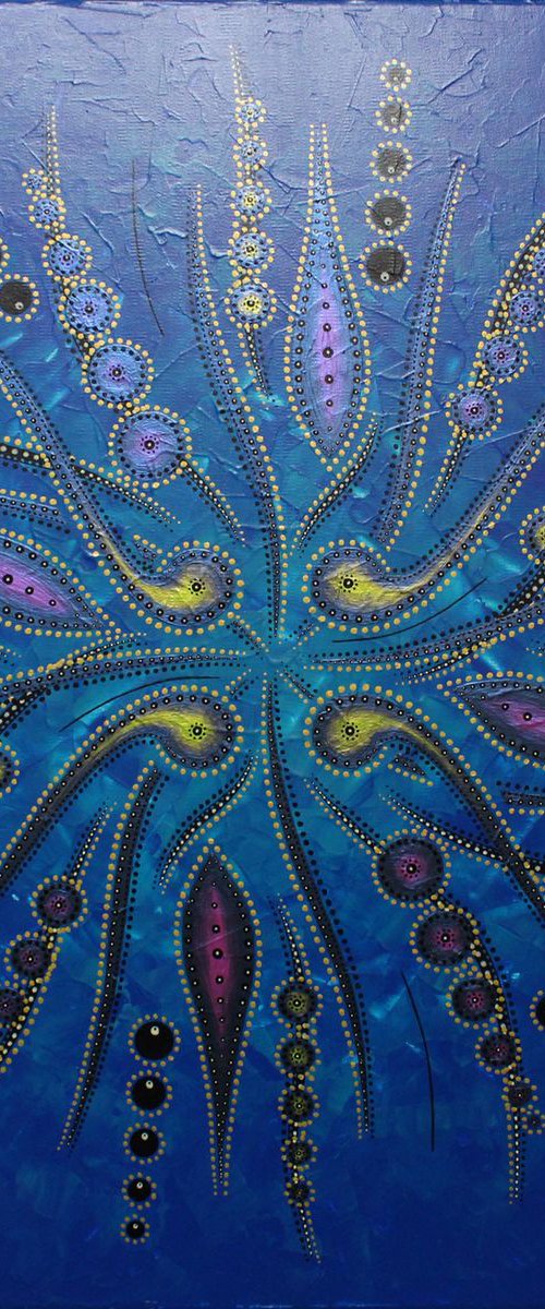 Abstract shapes movement / Blue by Jonathan Pradillon