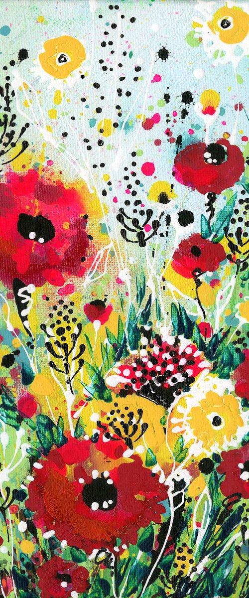 Dancing In The Garden 5 -  Abstract Flower Painting  by Kathy Morton Stanion by Kathy Morton Stanion