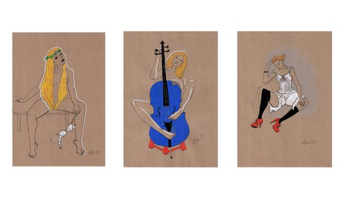 Set of 3 nude women by Olga Ivanova