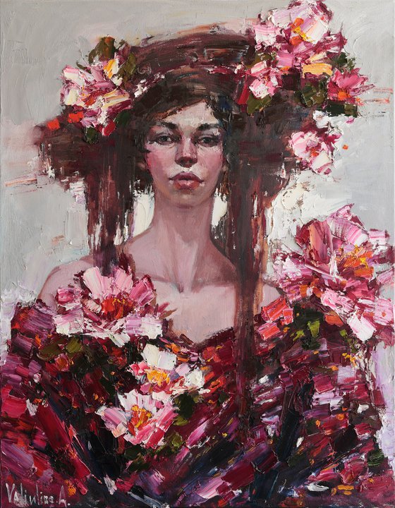 Girl and flowers