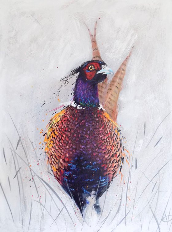 Colourful Pheasant painting "Rainbow Bird"