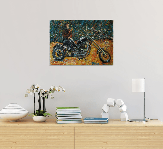 Girl on a motorcycle