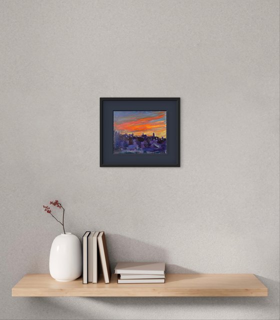 Fiery sunset over NYC