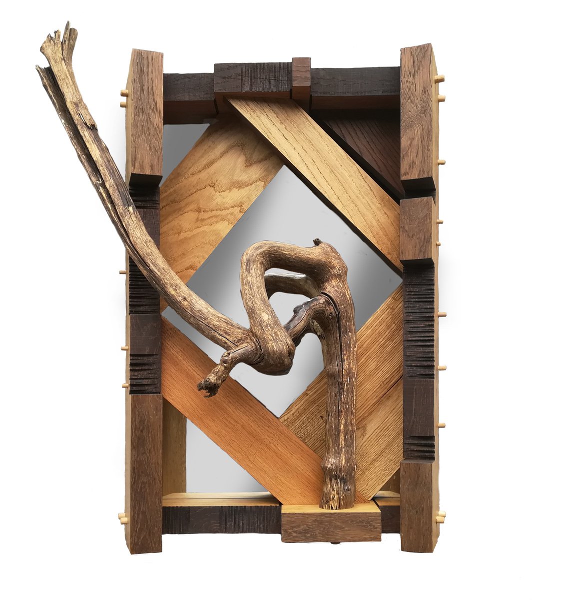 Organic Abstract Relief By Sava Draganov, 20 X 29", "Reflection Of Nature", Original Artwork