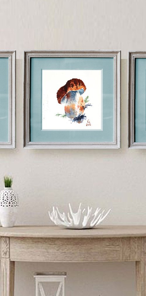 Triptych "Berries + Mushroom" by Ksenia Selianko