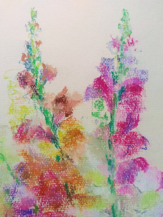 Bouquet of summer. Original pastel drawing. 2019.