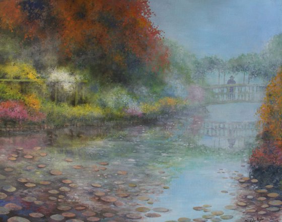 Givernay.Monet on his Bridge.