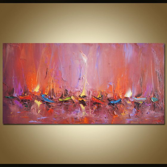 Sailing, Abstract Oil Painting on Canvas