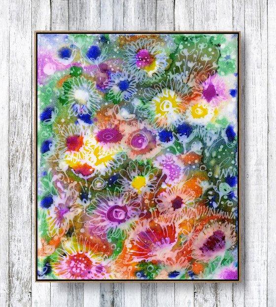 Happy Dreams  - Meadow Flower Painting  by Kathy Morton Stanion