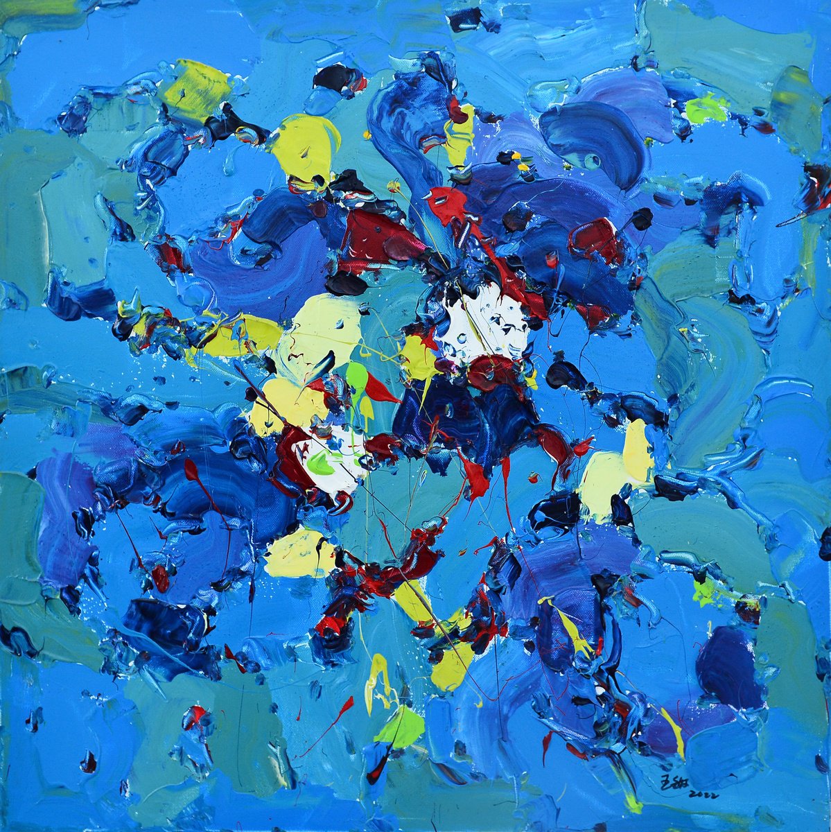 Blue Romance By Min Wang, 32 X 32, Artwork For Sale On Artfinder