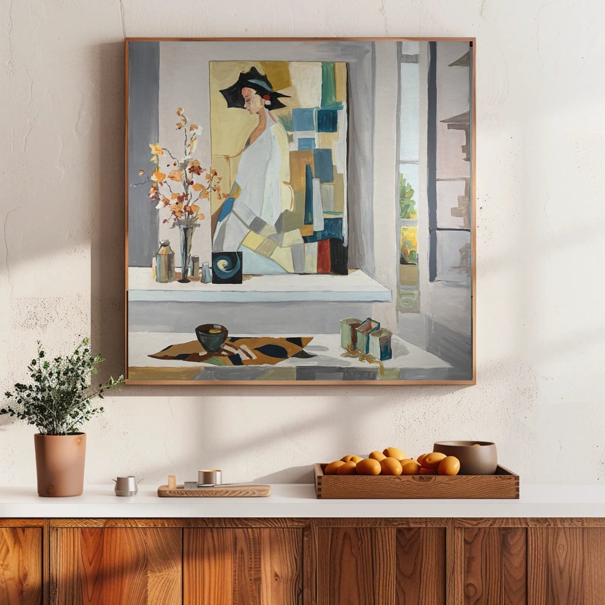 Acrylic Painting , Romantic Contemplation. By Vita Schagen, 39 X 39, Artwork For Sale On Artfinder