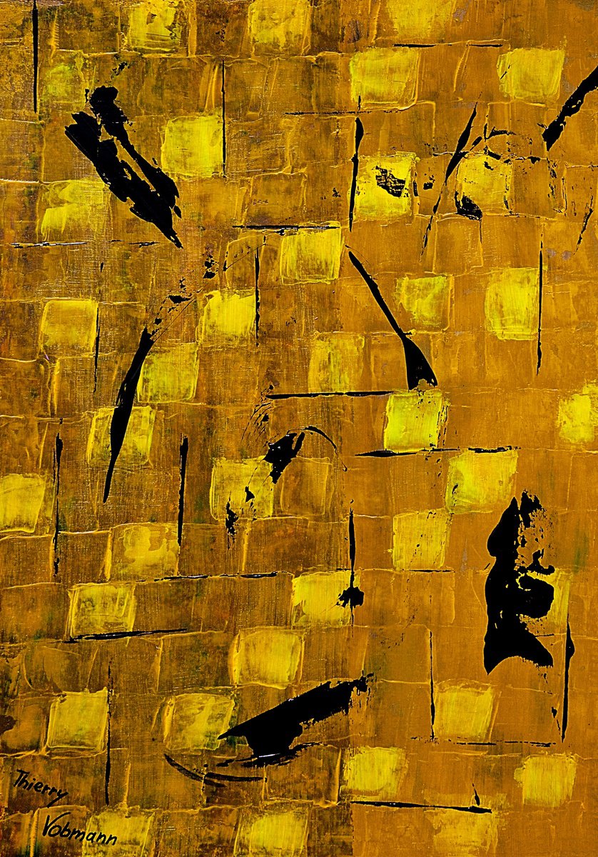 Abstract Acrylic Painting By Thierry Vobmann. Abstract ., 12 X 17", Ideal Gift 70, Original Artwork