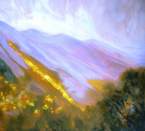 Sunset on the Ranges 114 x 86 cm Large painting