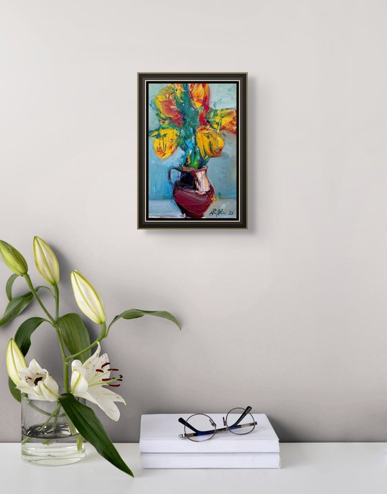 Yellow Tulips in a Jug