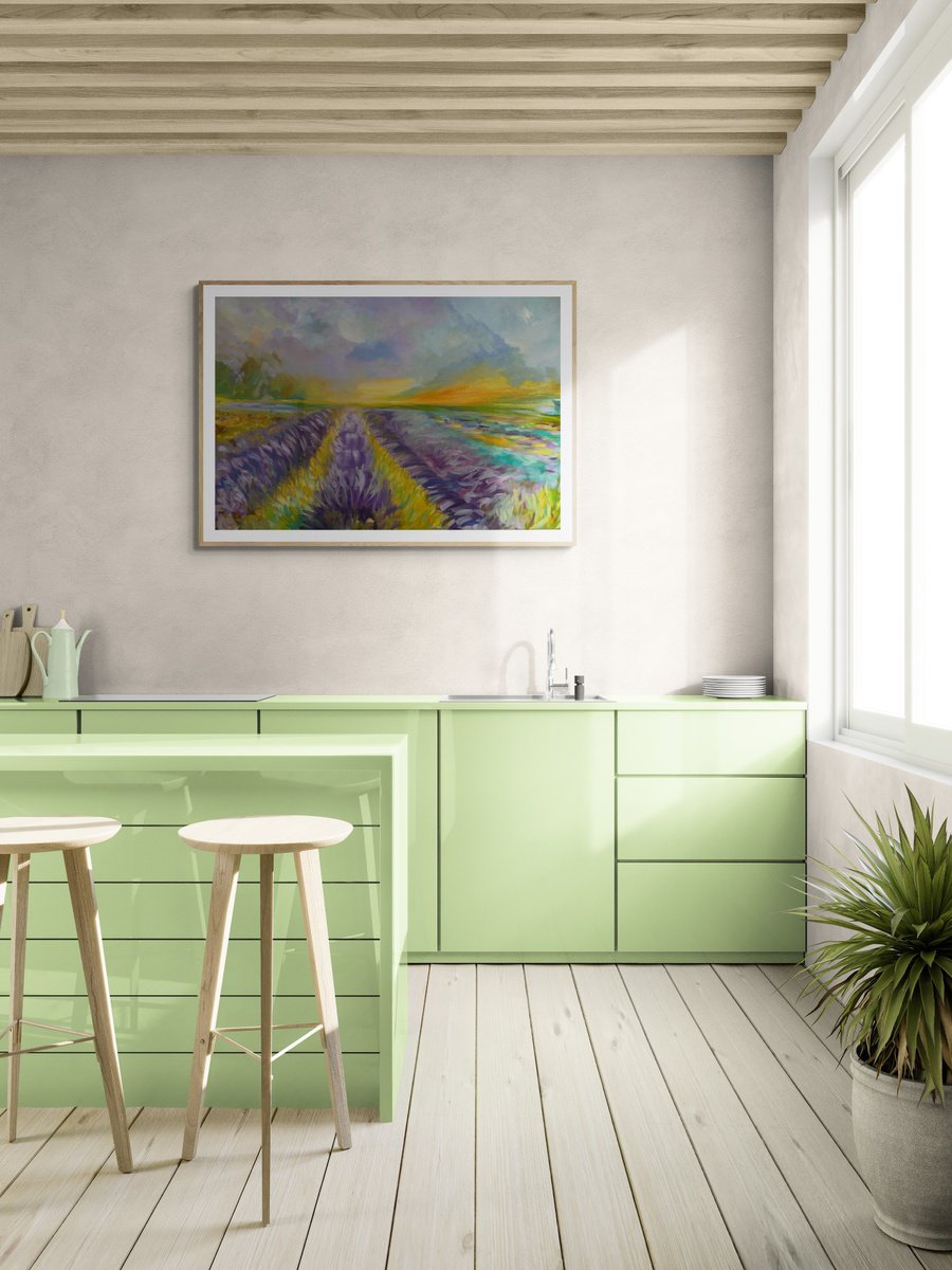 Lavender Fields 2025 By Lesley Blackburn, 36 X 24, Artwork For Sale On Artfinder