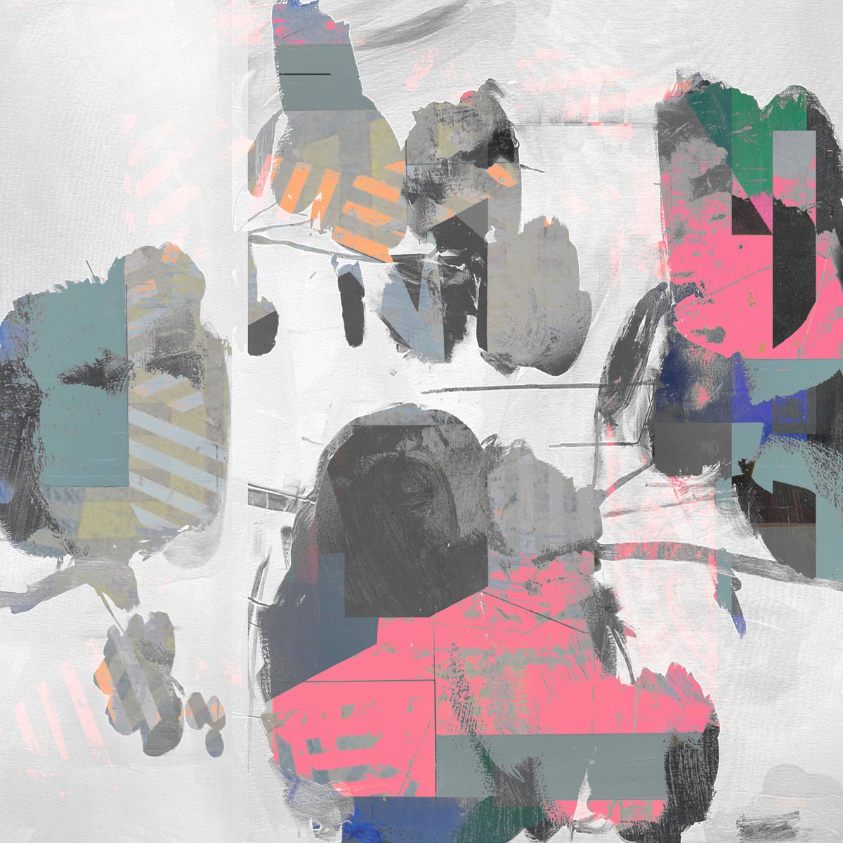 Abstract Print By The Most Active, 17 X 17", Broken Echoes, Original Artwork