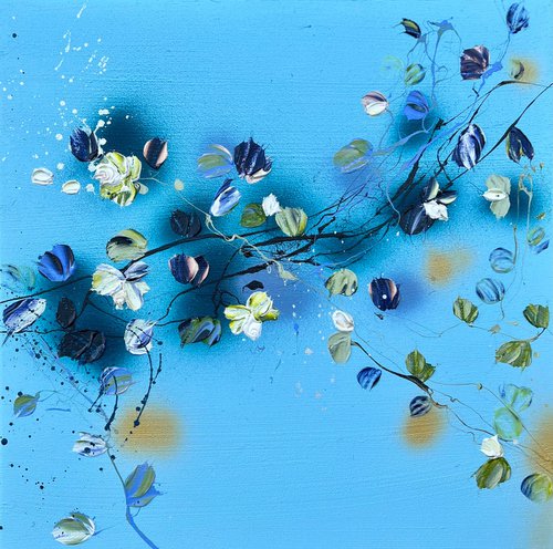 Floral painting “Blue, blue sky II” by Anastassia Skopp