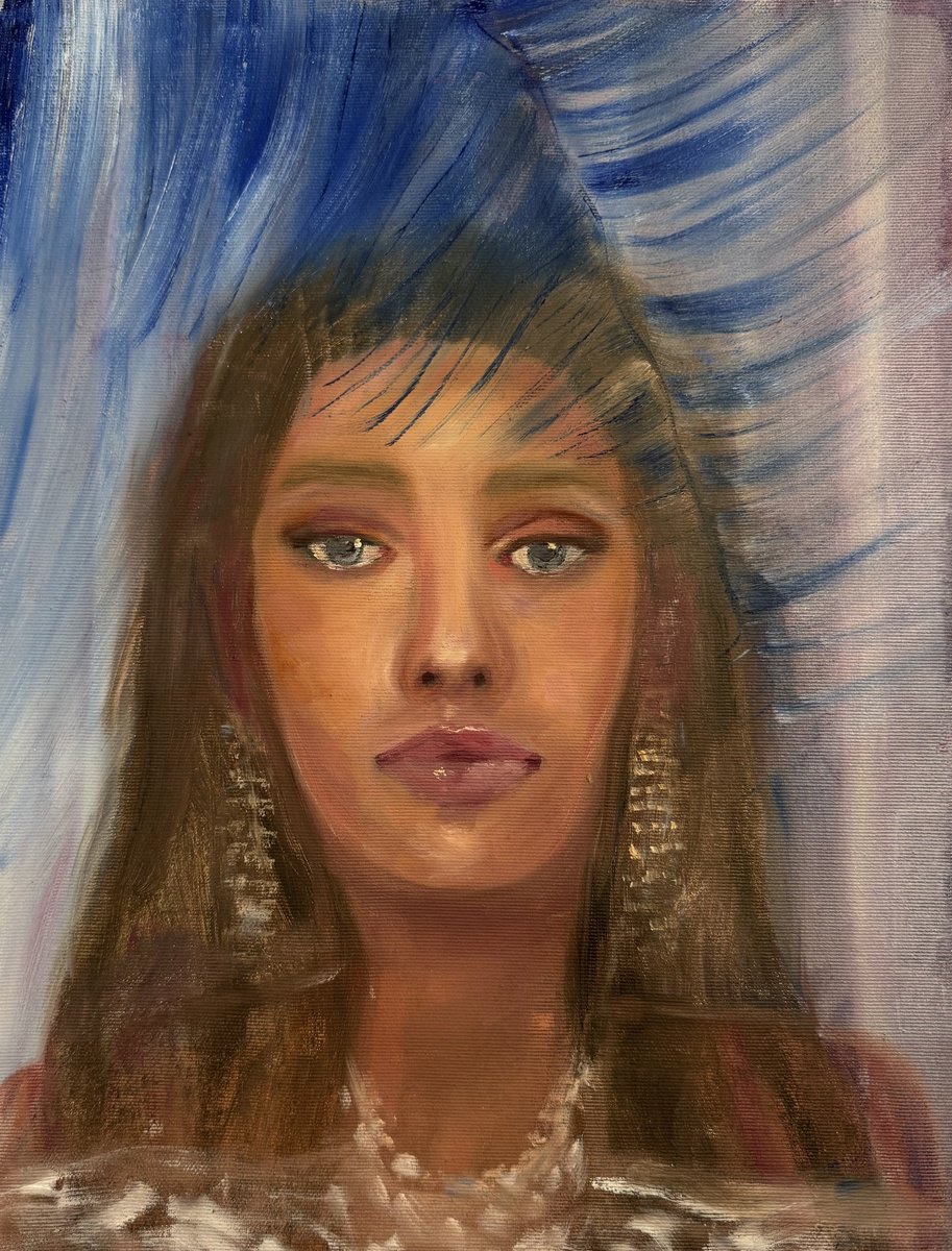 Impressionistic Portrait Oil Painting By Adina Potop, 12 X 16, My Soul Is A Garden, Original Artwork