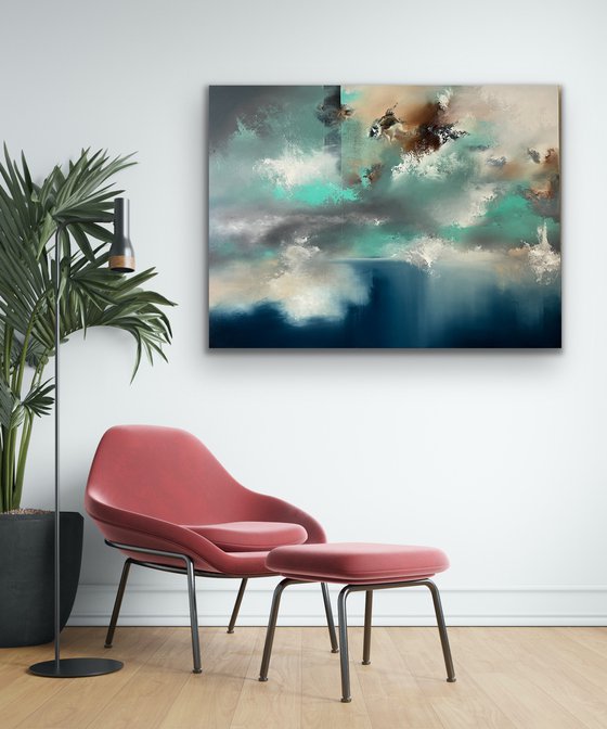 Through The Water Saunter - Abstract Landscape - 100cm x 80cm