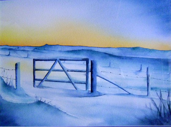 Field gate in the Snow