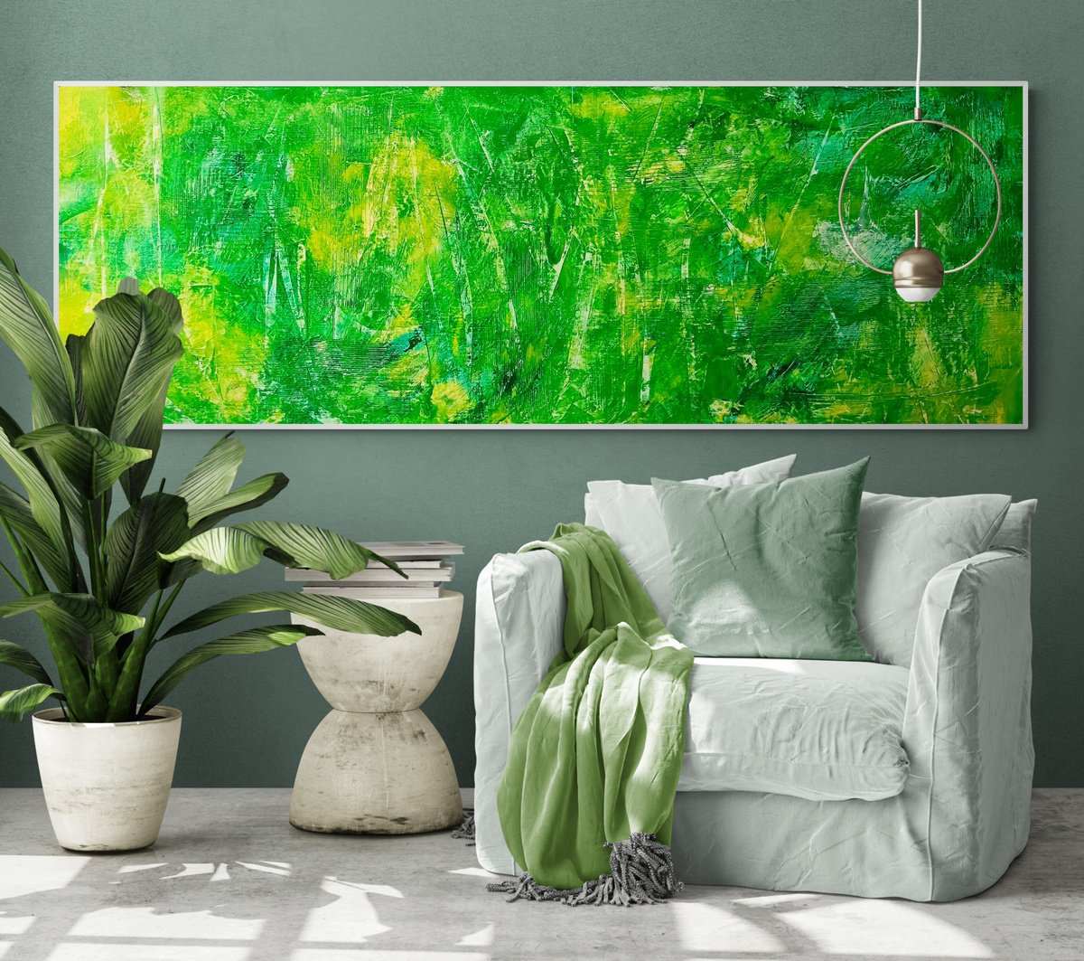 Abstract Acrylic Painting By Anita Kaufmann, 79 X 28, Nature