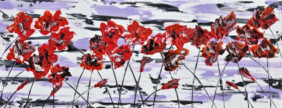 Red Poppies 3 100x40cm