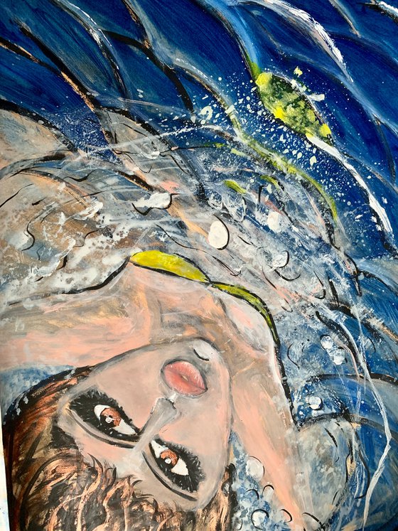 Floating on Water Acrylic Painting Realistic Water Artwork On Paper Home  Decor Gift Ideas Acrylic painting by Kumi Muttu