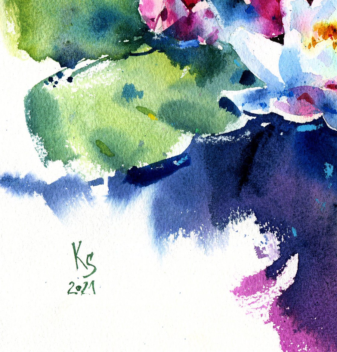 On the surface of the lake Watercolour: Ksenia Selianko