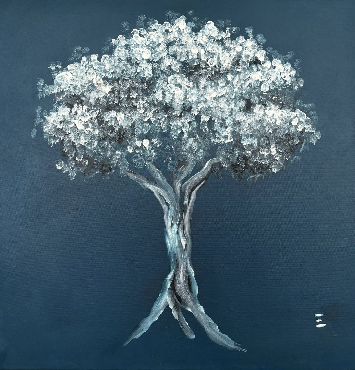 Impressionistic Botanical Acrylic Painting By Eliana Engler, 24 X 24, Ulmeiro, Original Artwork