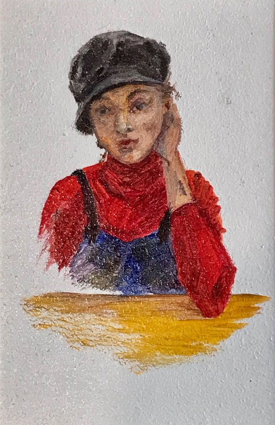 girl portrait in a cafe collection