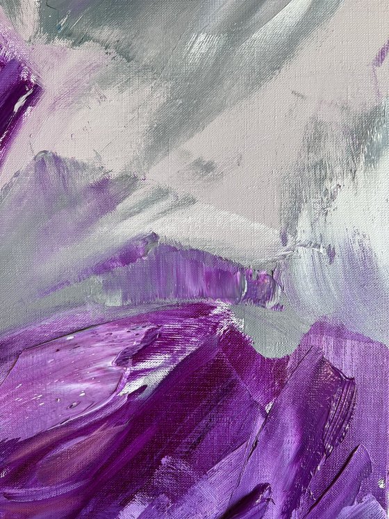 Violet mix - large roses, rough, abstract flowers ХL.