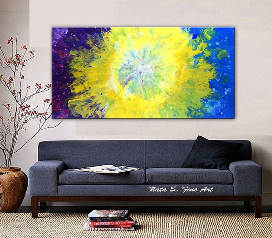 30" x 60" Extra Large Original Abstract Painting Modern Acrylic Pour Painting
