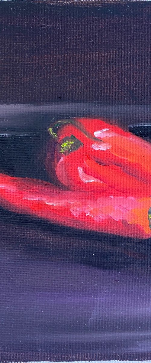 Still life with red peppers by Dmitry Fedorov