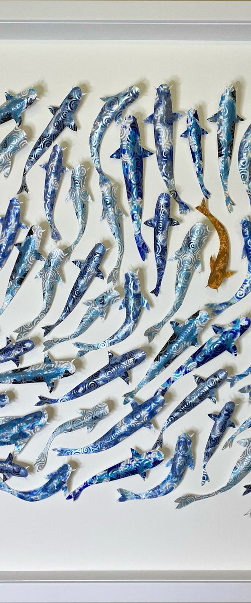 Go your own way - Shoal of Koi by Amanda Deadman