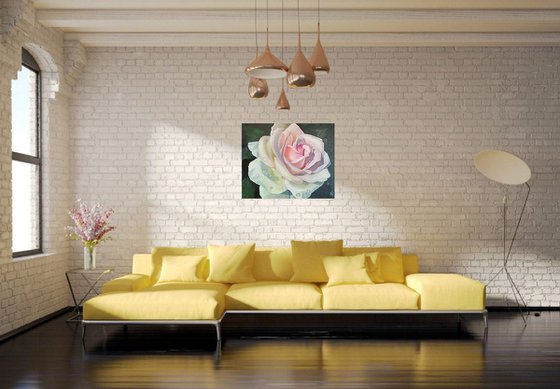 Rose, 60x50 cm, ready to hang.