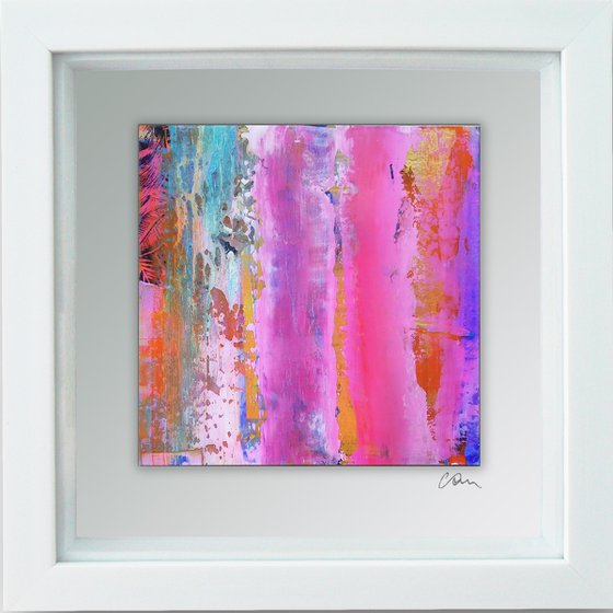 Framed ready to hang original abstract  - colours #9