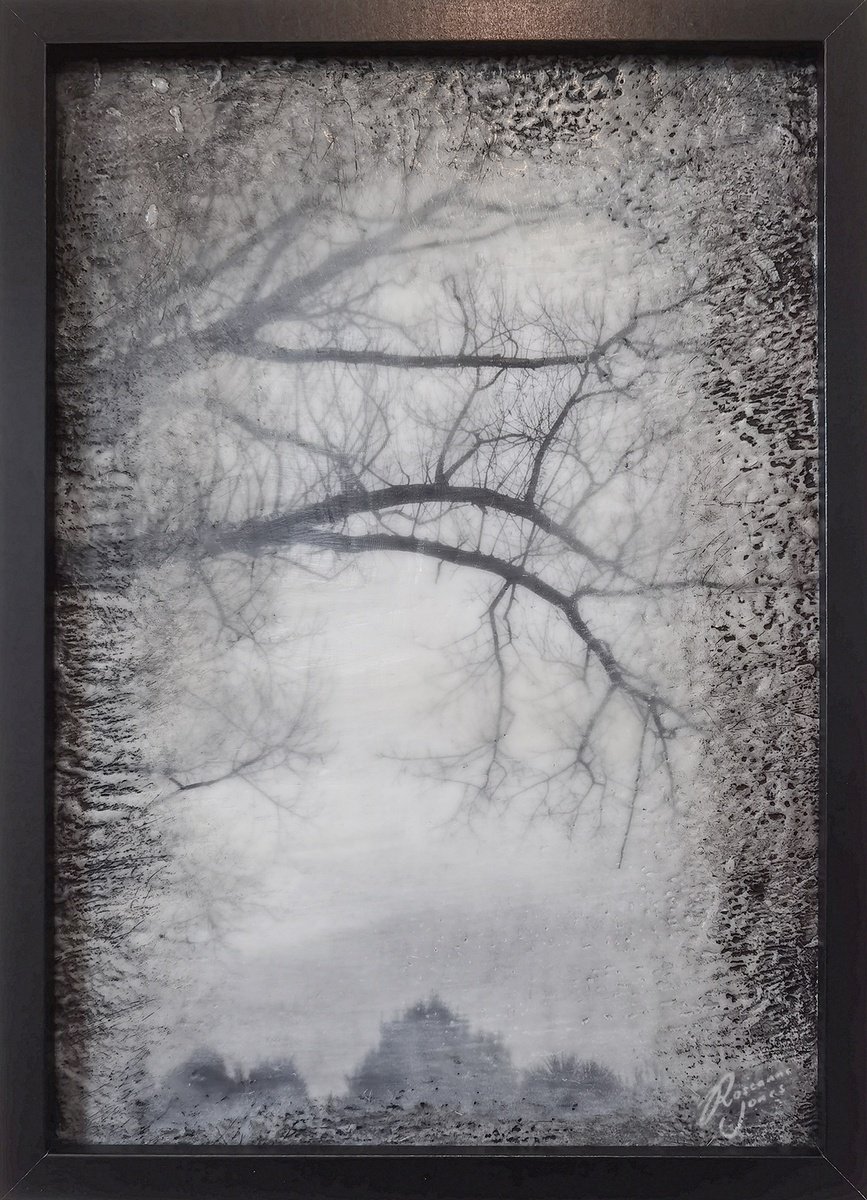 Impressionistic Landscape Painting By Roseanne Jones, 13 X 18", Tree Haze, Original Artwork