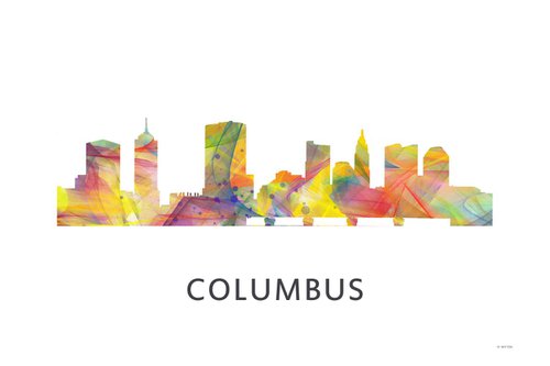 Columbus Ohio Skyline WB1 by Marlene Watson