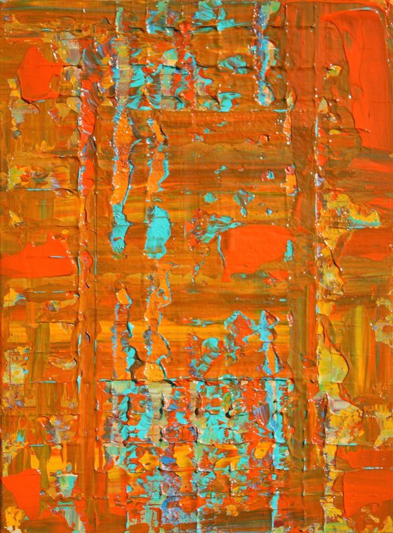 Abstract Orange, Yellow, Aqua Concept