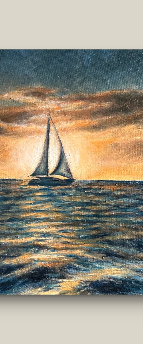 Sunset at the ocean by Valentina Ash