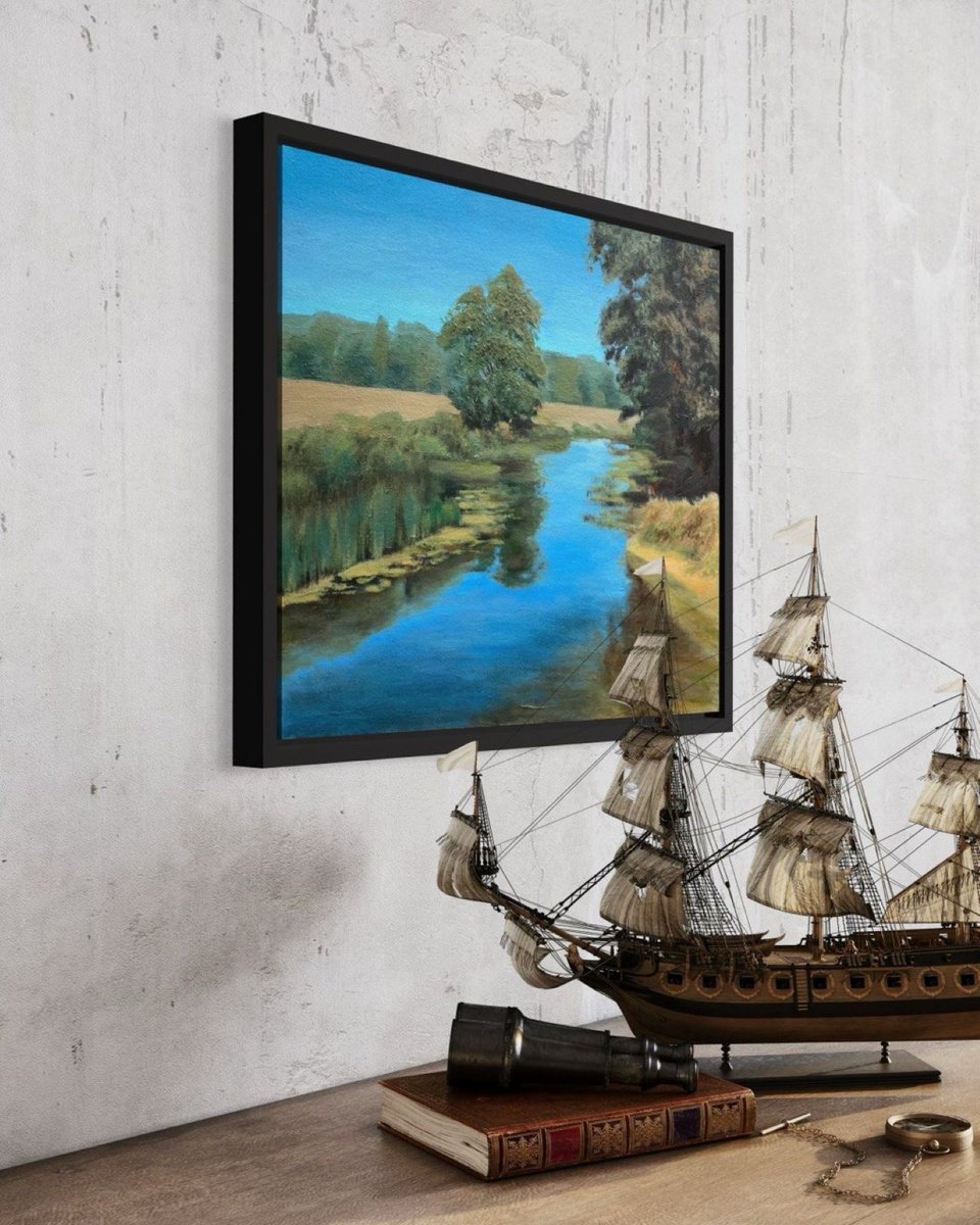 Impressionistic Landscape Oil Painting By Bohdan Vykhrenko, 20 X 16, Wild River, Original Artwork