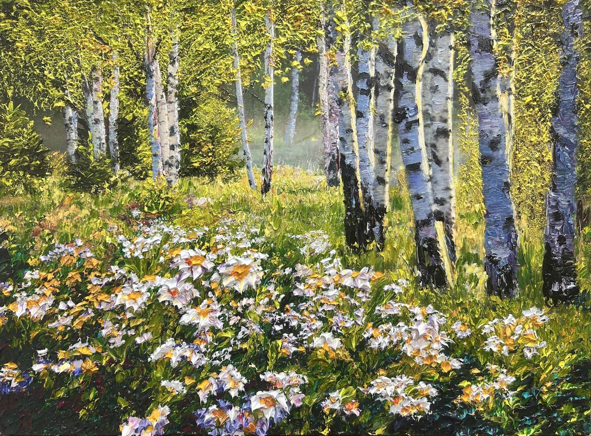 Impressionistic Landscape Oil Painting By Kenneth Halvorsen, 30 X 22", Love